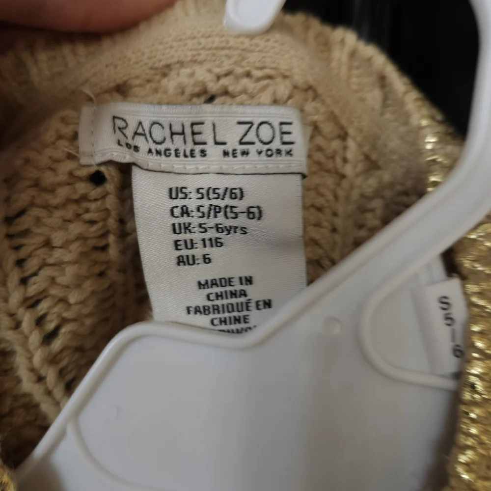 Girls Gold Long Sleeve Knit Top & Skirt Set - Picture 2 of 7